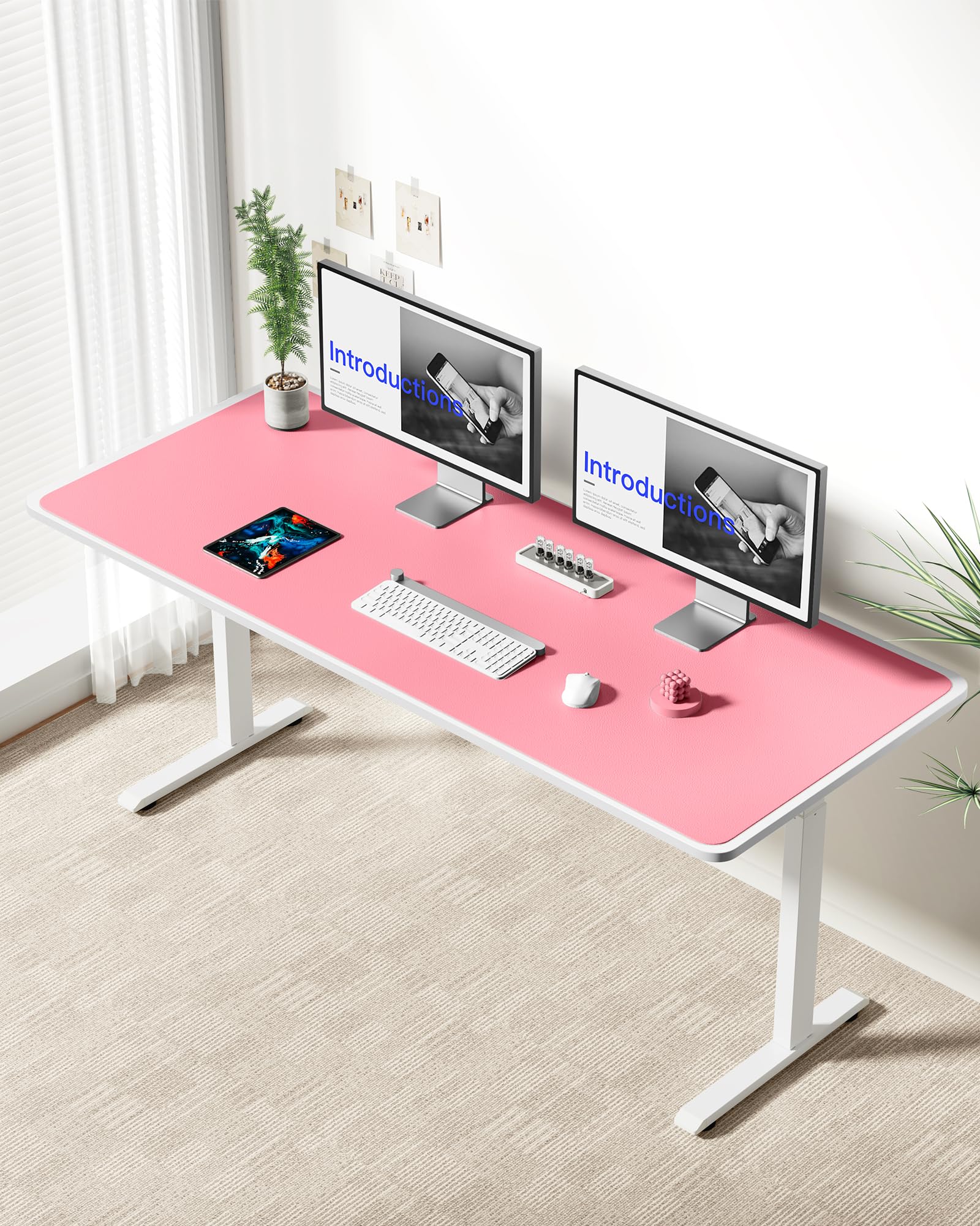YSAGi Leather Desk Pad Protector, Office Desk Mat, Large Mouse Pad, Non-Slip PU Leather Desk
