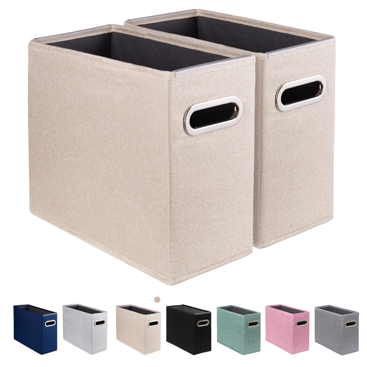 ComfortKeeper 2 Pack Letter Size File Storage Box Collapsible, Fabric Hanging File Folders