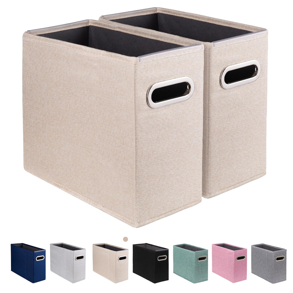 ComfortKeeper 2 Pack Letter Size File Storage Box Collapsible, Fabric Hanging File Folders