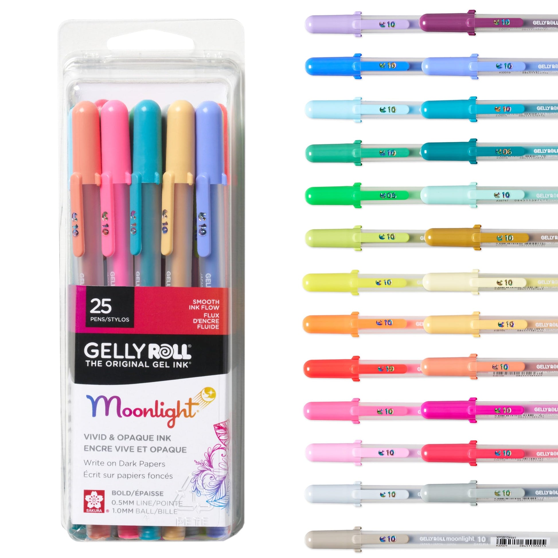 SAKURA Gelly Roll Moonlight Size 10 Gel Pens, Assorted, 25 Pack