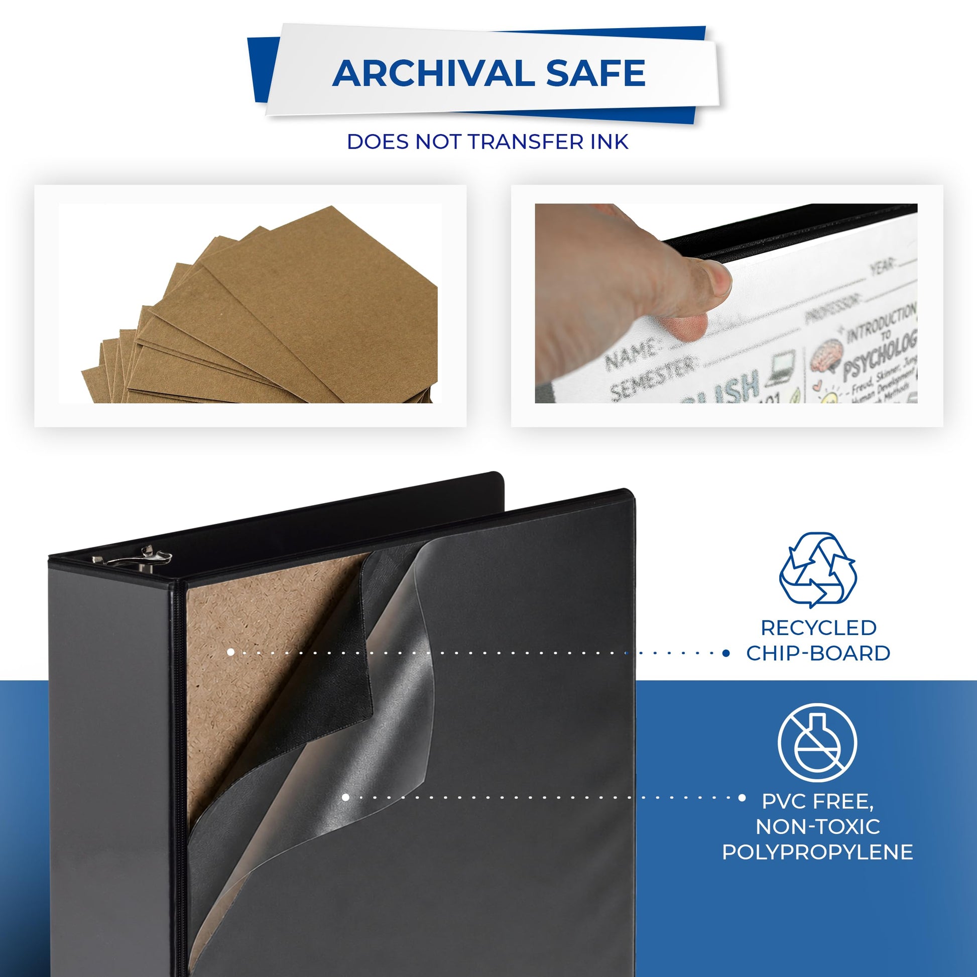 Samsill 4 Inch 3 Ring Binders, Economy Round Ring, Clear View Cover, 675 Sheet Capacity - for