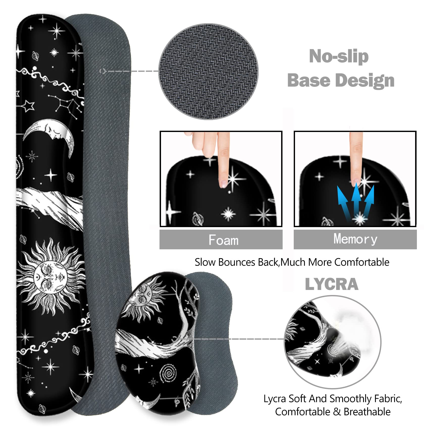 ToLuLu Extended Gaming Mouse Pad, Memory Foam Keyboard Mouse Wrist Rest