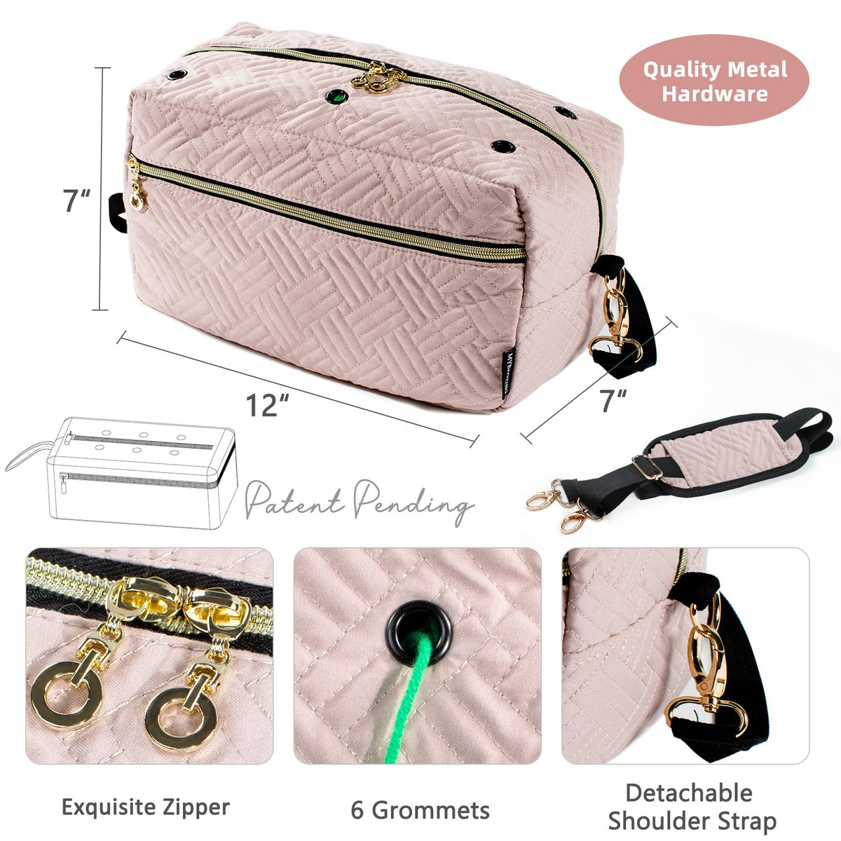 MYBAGZING Crochet Bag Organizer,Knitting Bag for Yarn Storage&Crochet Hooks
