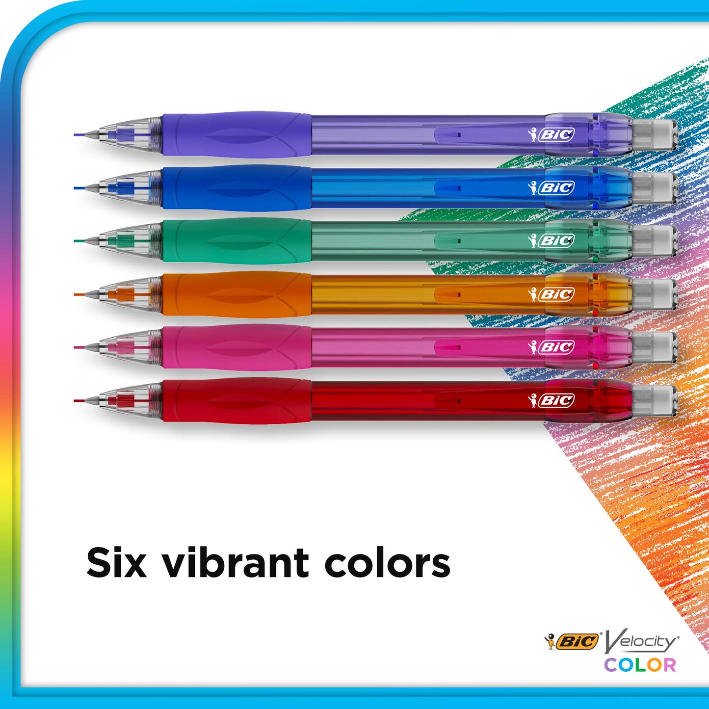 BIC Velocity Colored Lead Mechanical Pencil Refills, 36-Count, Medium Point