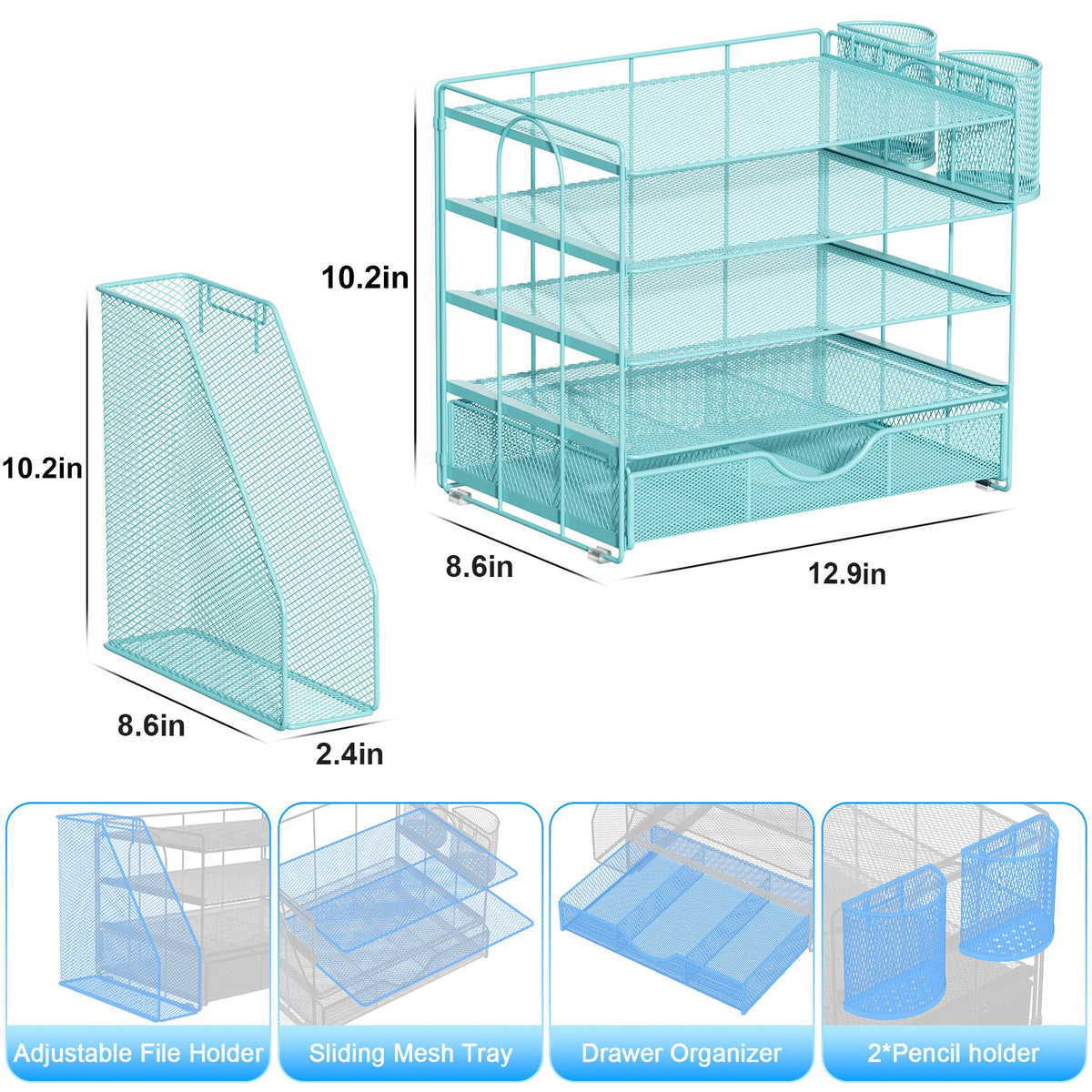 gianotter 5-Tier Desk Organizer with Drawers and File Holders