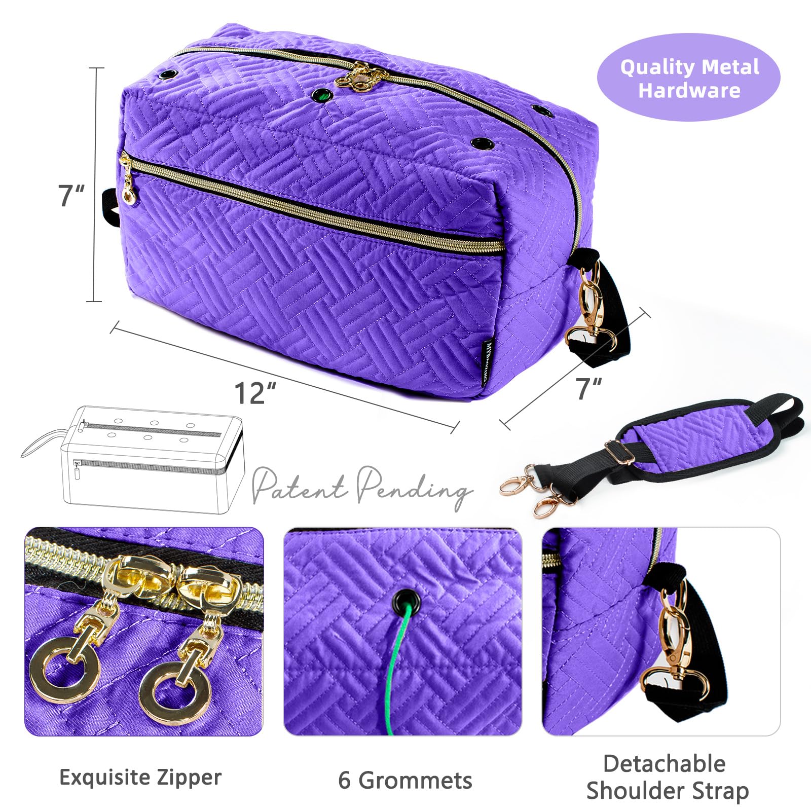 MYBAGZING Crochet Bag Organizer,Knitting Bag for Yarn Storage&Crochet Hooks