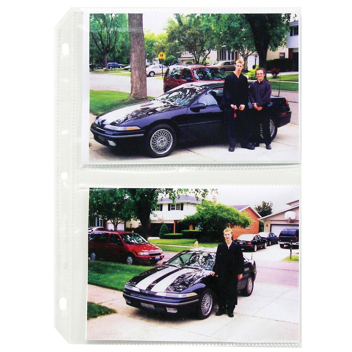 C-Line Clear Photo Pages for Four 5 x 7 Photos, 3-Hole Punched, 11.25 x 8.13, 50/Box