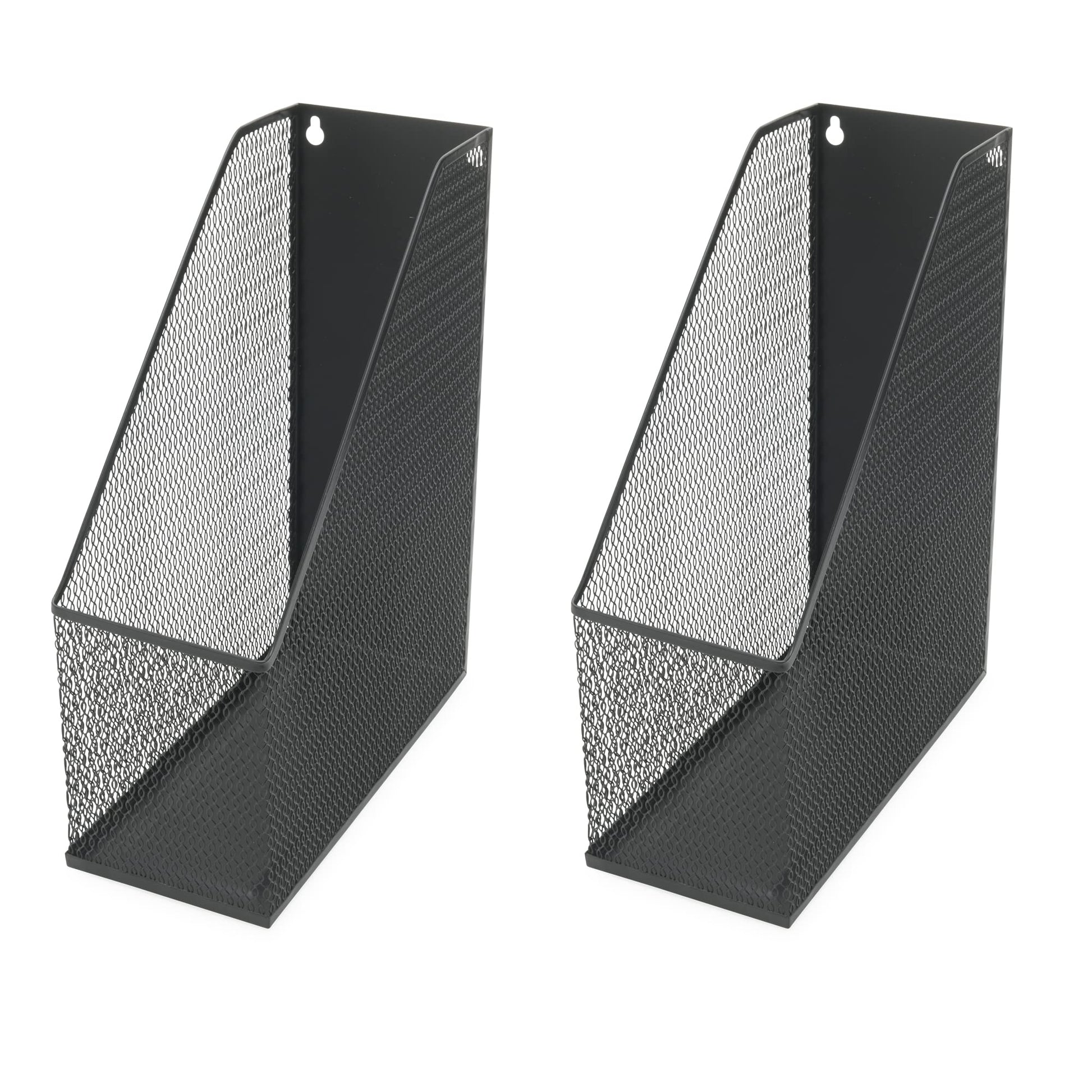 YBM HOME Mesh Steel Deluxe Magazine Rack, Extra Wide Magazine File Holder 2259-2 (2, Black)