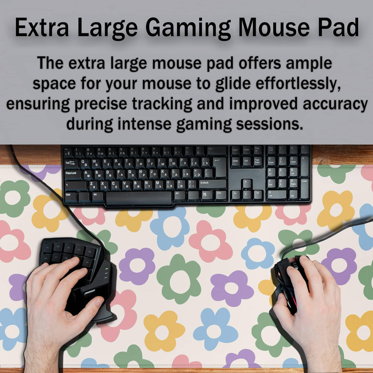 Samgula Computer Mat Jumbo Mouse Pad Extra Large Mouse Pads Desk Pad for Woman Gaming Mousepads
