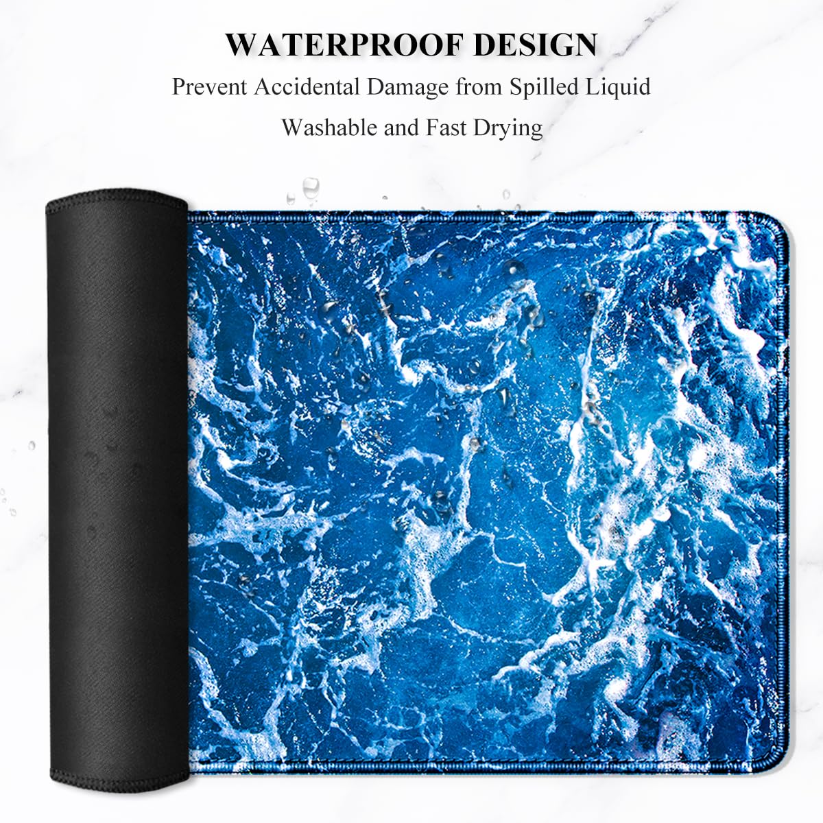 Auhoahsil Large Mouse Pad, XXL Desk Pad, Extened 35" x 15", Non-Slip Rubber Base, Stitched Edges