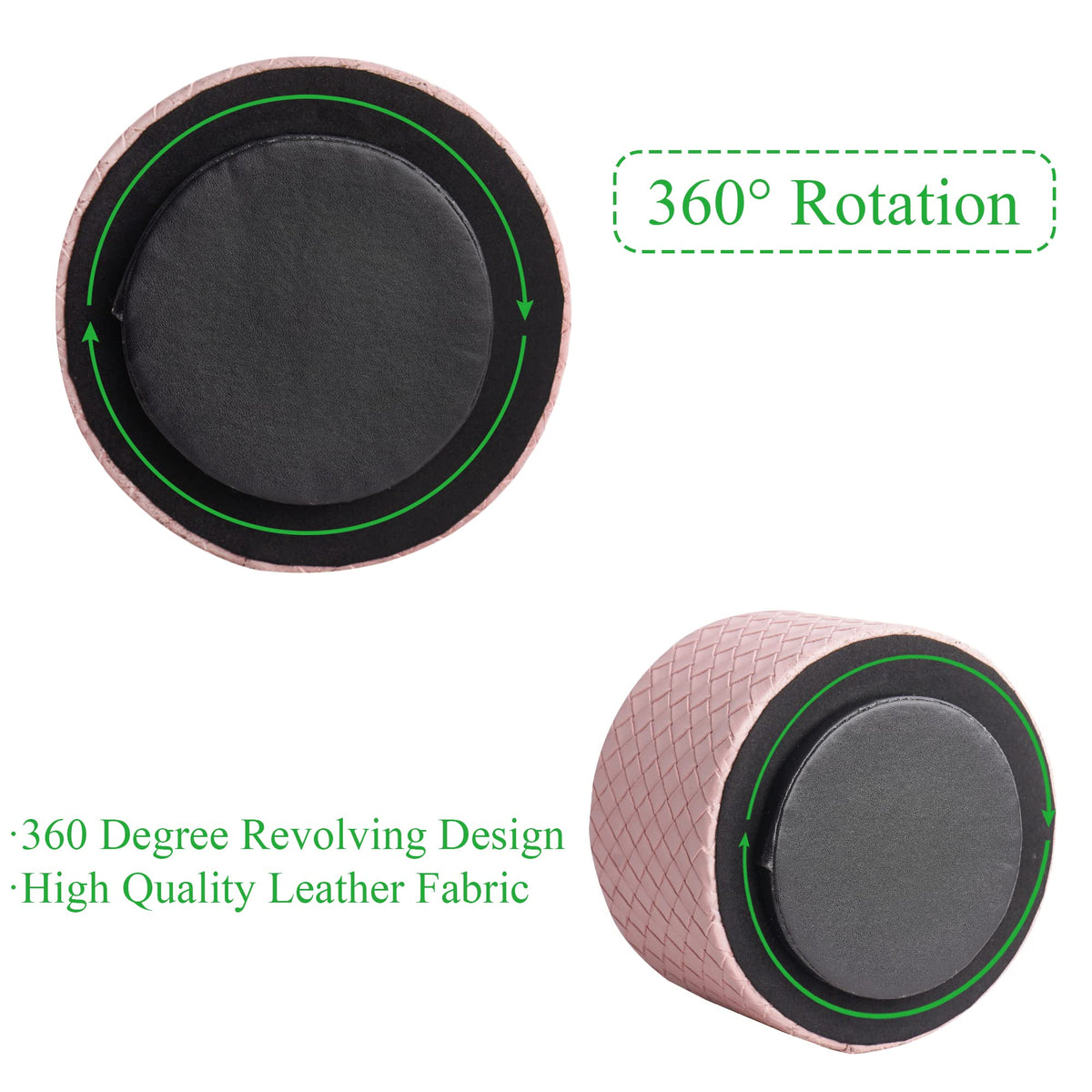 Hennaja Round Leather Art Supply Organizer,Remote Control Holder,360 Degree