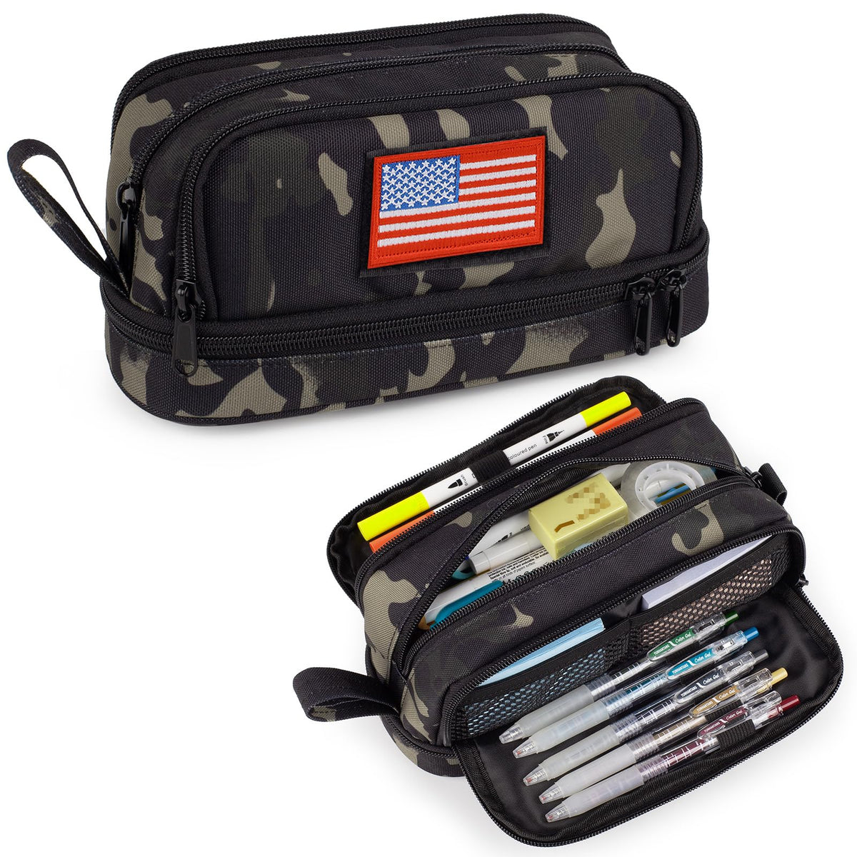 Tactical 4 Compartments Pencil Case for Boy, Large Pen Pouch Bag for School