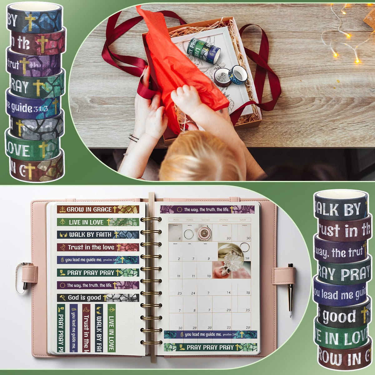 Janlaugh 24 Rolls Back to School Christian Bible Verse Washi Tape