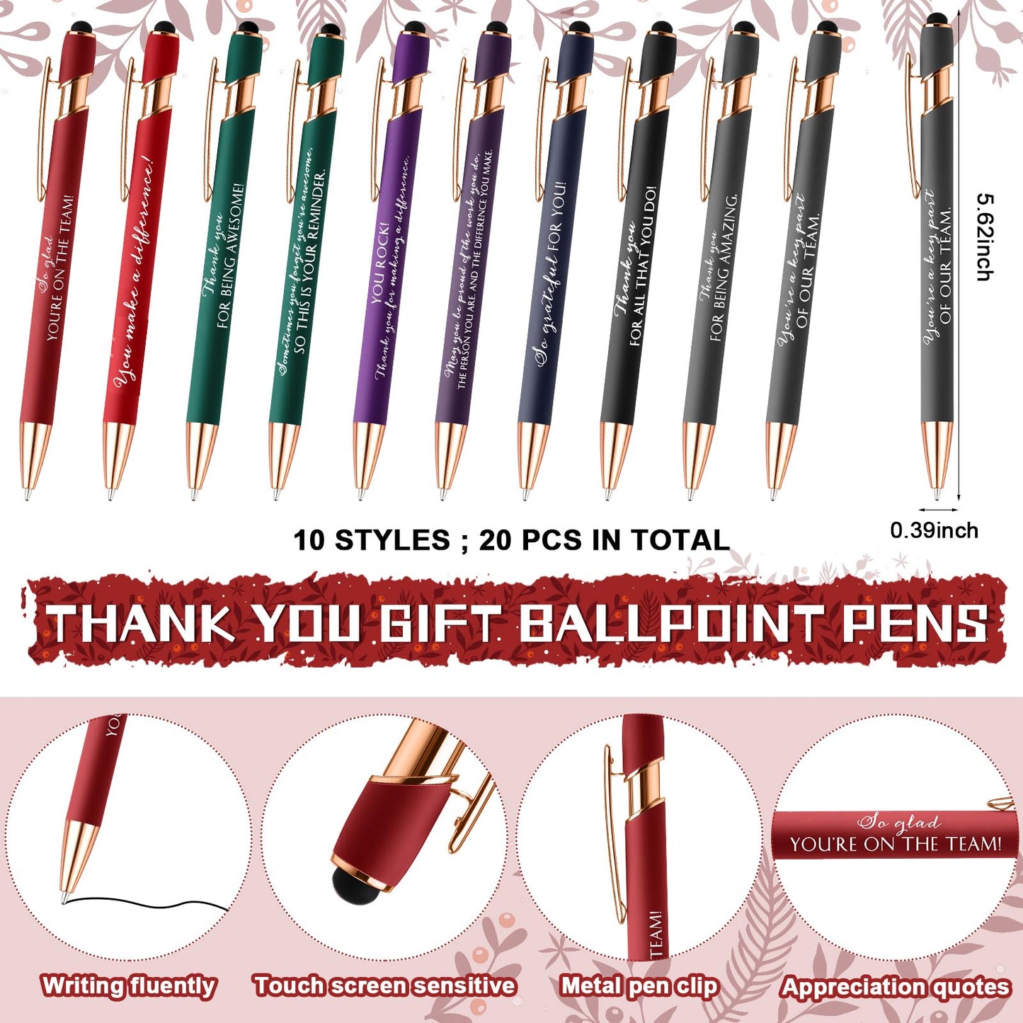 Resurhang 20 Set Employee Appreciation Pen Gift Bulk