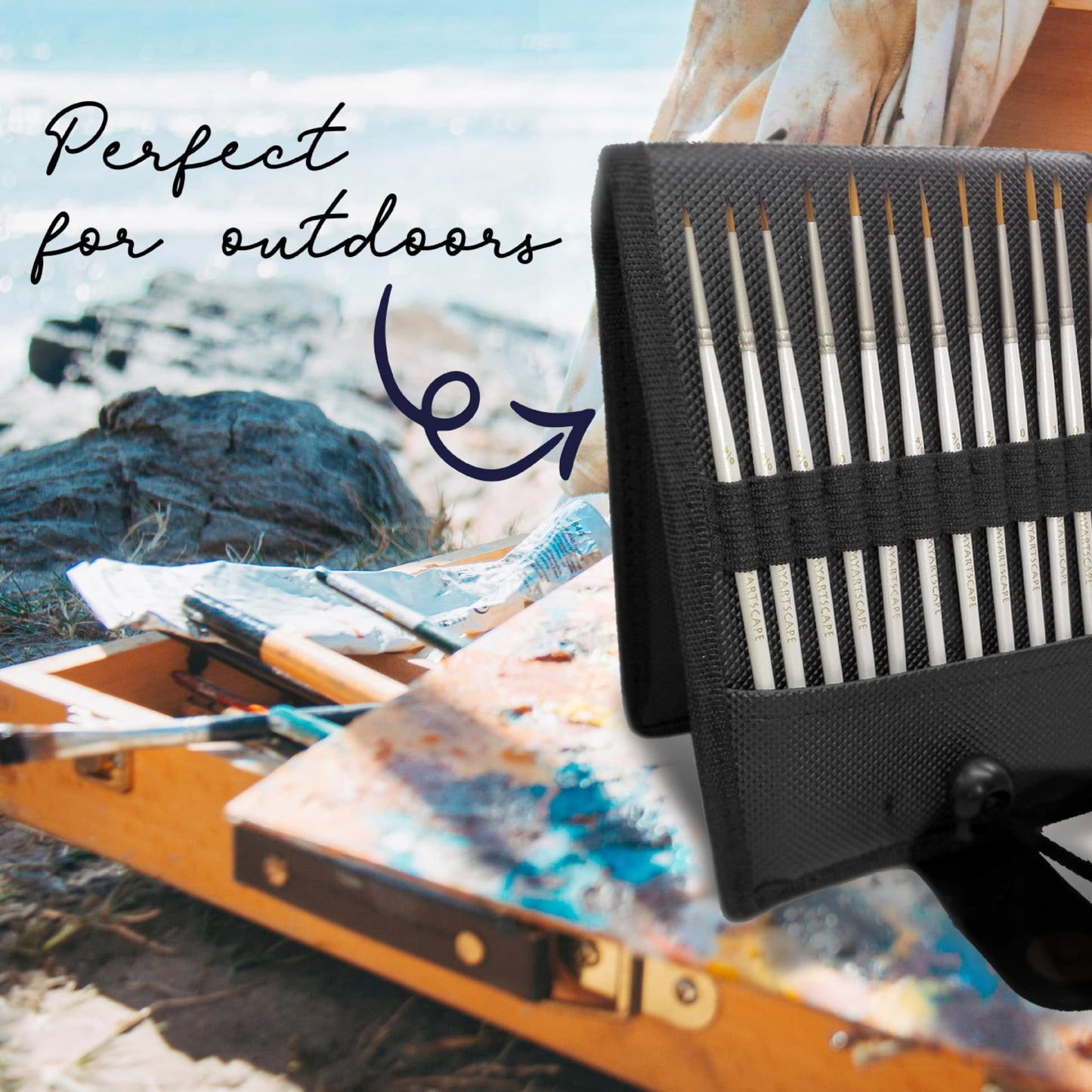MyArtscape Miniature Paint Brushes - 12 Detail Brushes with Holder