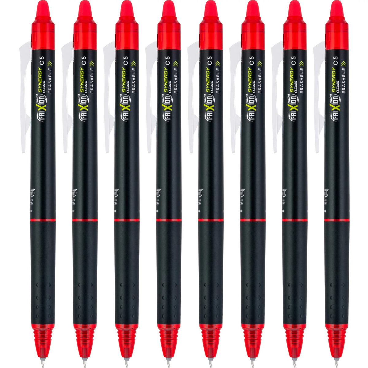 PILOT FriXion Synergy Clicker Erasable, Pack of 8, Red