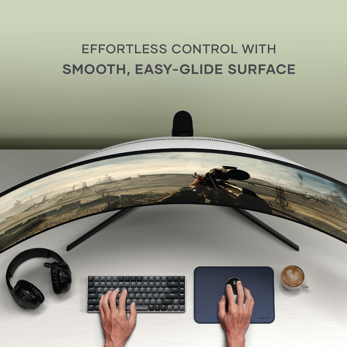 Satechi Vegan-Leather Mouse Pad, Reversible Design, Ergonomic, Blue