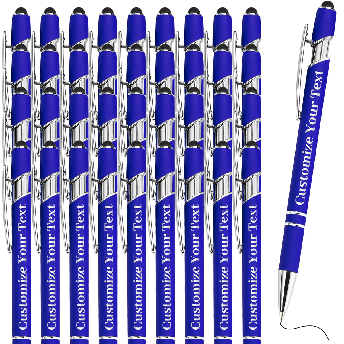 Fadace Up to 500 Pcs Personalized Pens Bulk Custom Customized Pen with Stylus Free Engraving