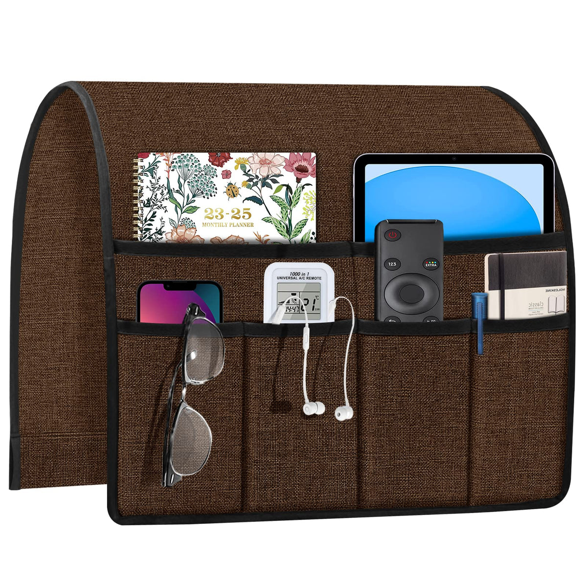 Joywell Remote Control Holder Armchair Caddy Armrest Organizer Brown