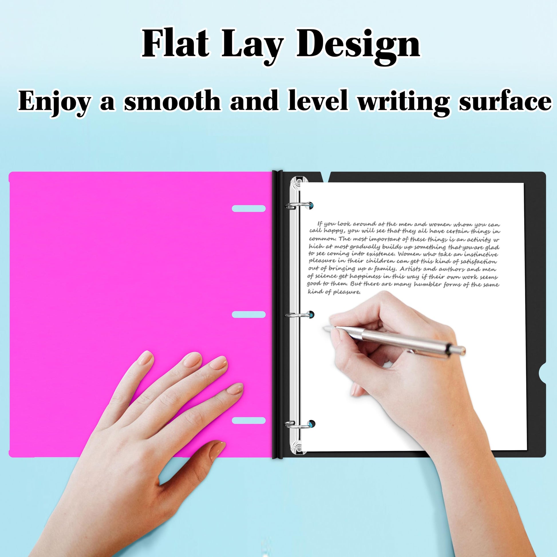 INFUN 1 INCH Telescoping 3 Ring Binder - 4PCS, Portable Plastic Binder with Telescoping Spine ，3