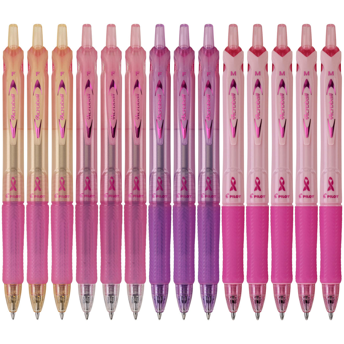 PILOT Acroball Colors Advanced Ink Ball Point Pens, 0.7mm, Pink, 14-Pack