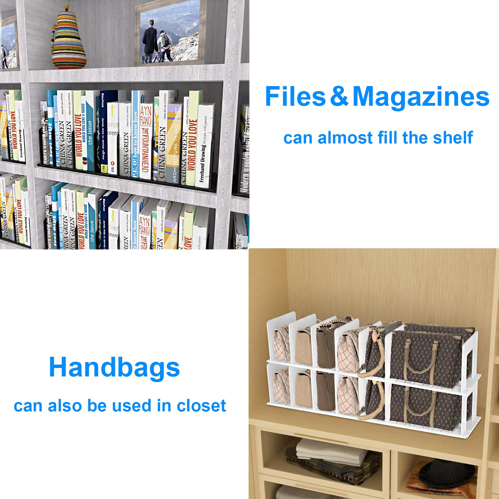 LuluEasy Adjustable Vertical File Sorter Sturdy Plastic Expandable Upright File Holder, Desktop