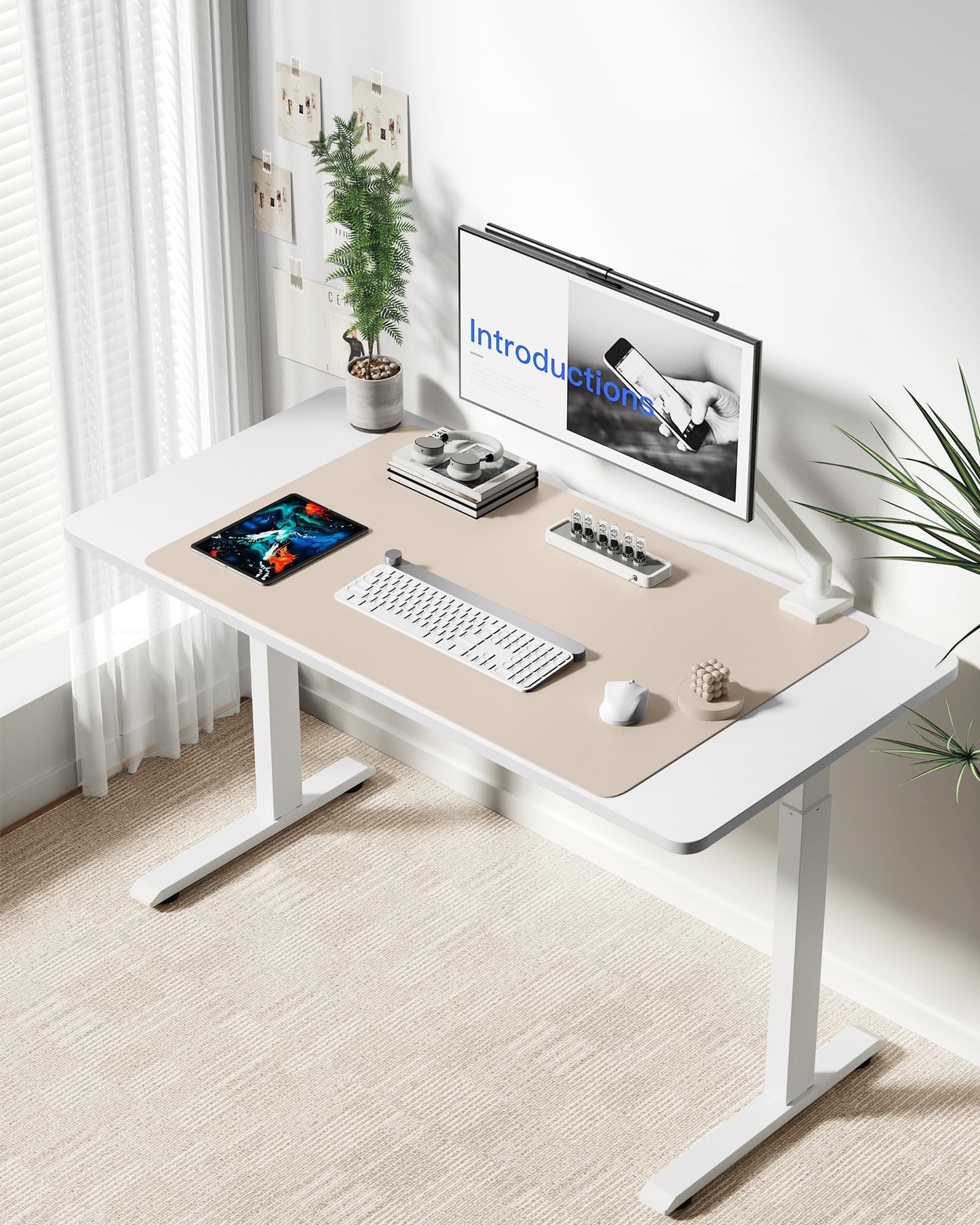YSAGi Leather Desk Protector, Office Mat, Large Mouse Mat, Non-Slip PU Leather Blotter, Laptop Desk