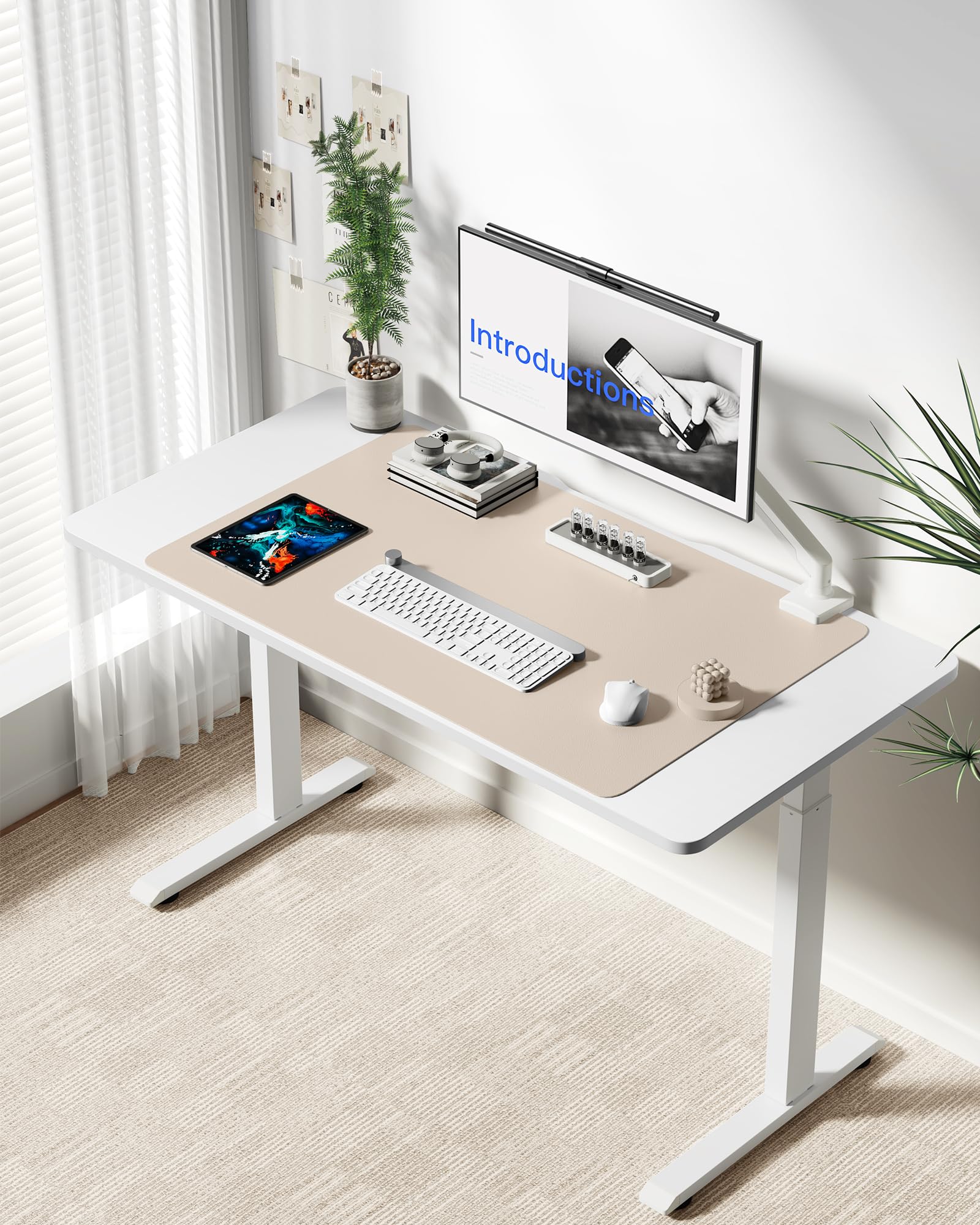 YSAGi Leather Desk Protector, Office Mat, Large Mouse Mat, Non-Slip PU Leather Blotter, Laptop Desk