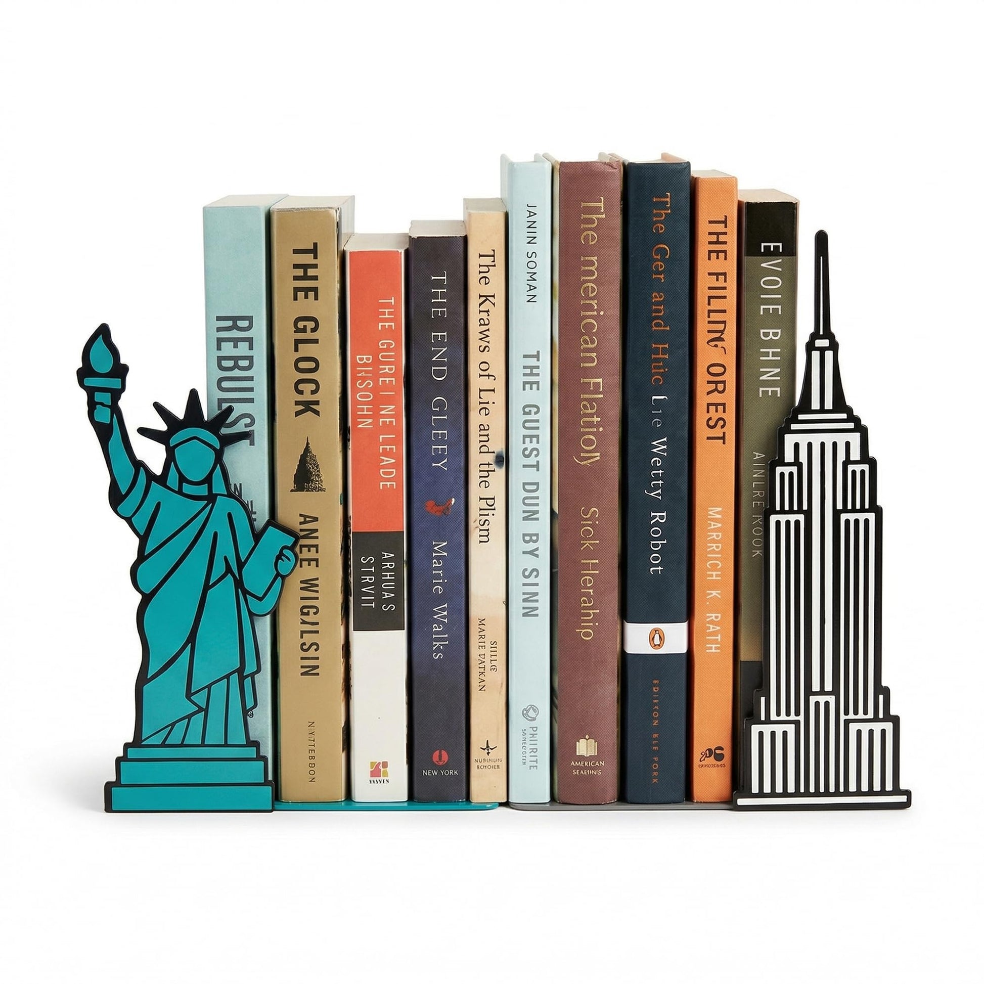 NYC Bookends with Statue of Liberty and Empire State Building Design - Steel with Epoxy Coating
