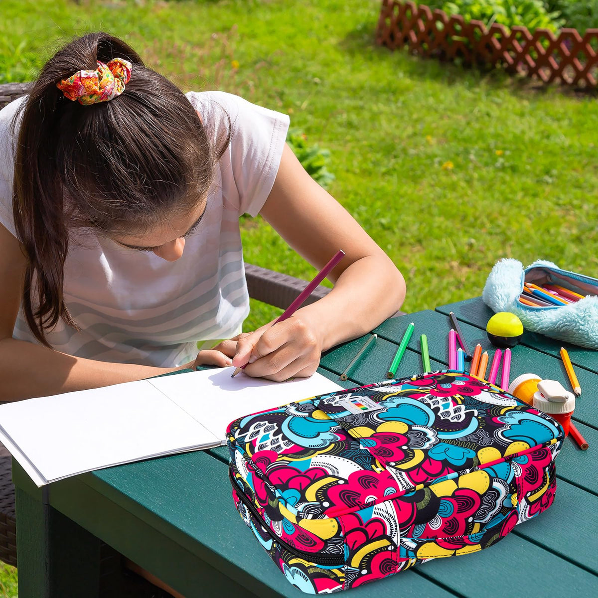 YOUSHARES 300 Slots Color Pencil Case - Pen Case Organizer with Handy Wrap & Zipper, Multilayer