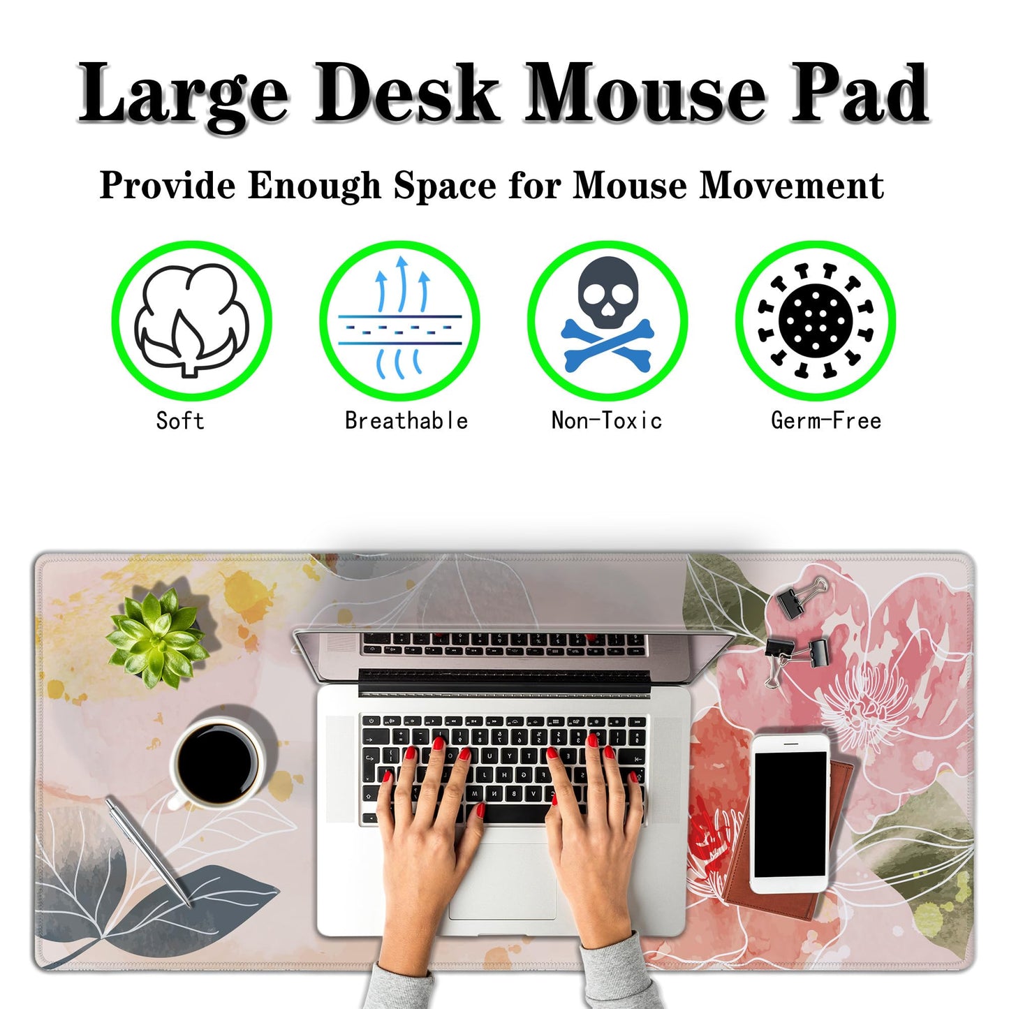 Samgula Gaming Mousepad Pink Cute Desk Mat Large Mouse Pads Large Mouse Pad for Woman Keyboard