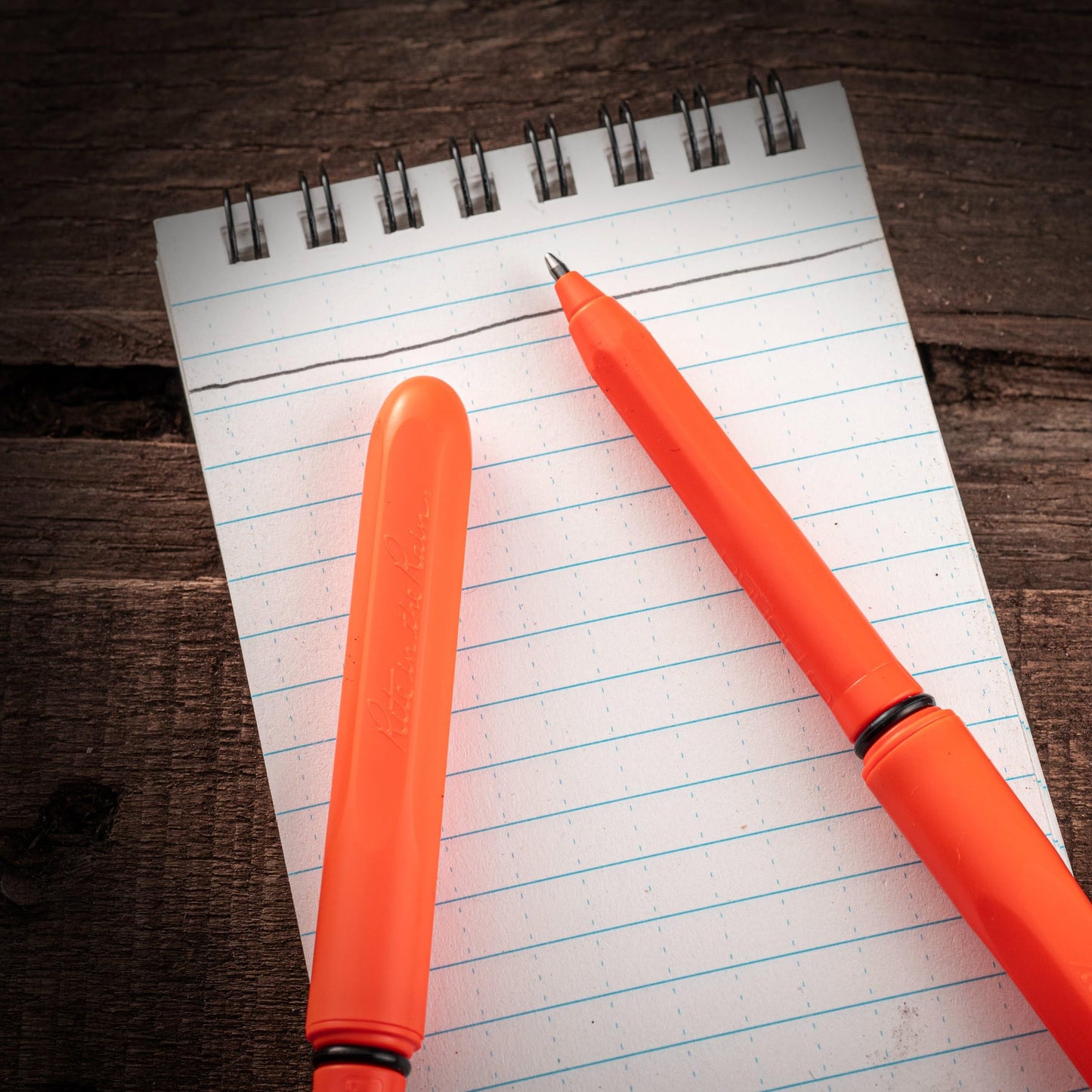 Rite in the Rain All-Weather EDC Pen, Orange POKKA 2-Pack, Black 0.8mm Ink, Fine Point (No. OR92)
