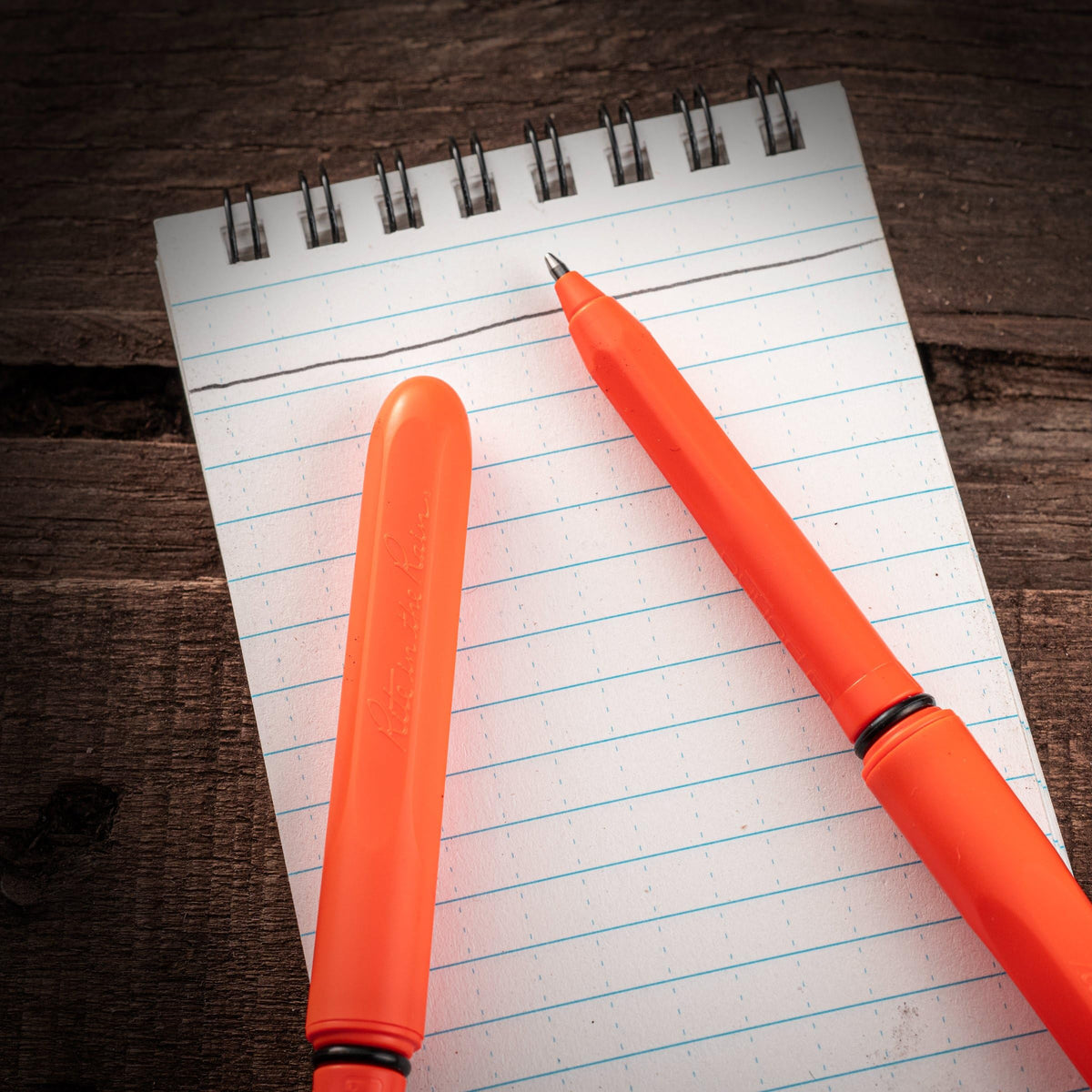 Rite in the Rain All-Weather EDC Pen, Orange POKKA 2-Pack, Black 0.8mm Ink, Fine Point (No. OR92)