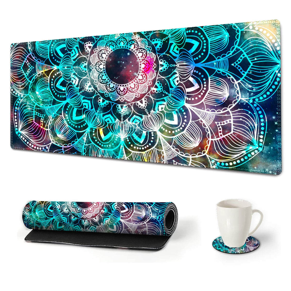 AIMSA Large Gaming Mouse Pad, XXL Keyboard Mouse Mat Extended Desk Pad with Stitched Edges, Durable