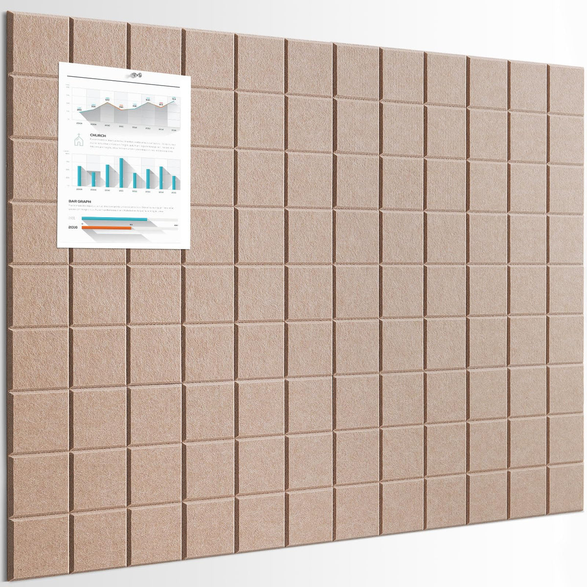 Cork Board for Walls 48" x 36", Bulletin Board for Office Decor, 12 Pack Felt Wall Tiles with Safe