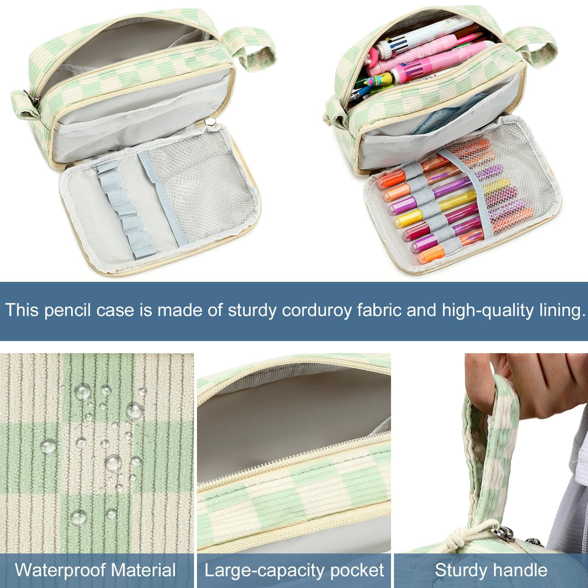Bluboon Big Capacity Pencil Case Pencil Pouch Pen Case School Supplies Cute Pencil Box Pencil Bag