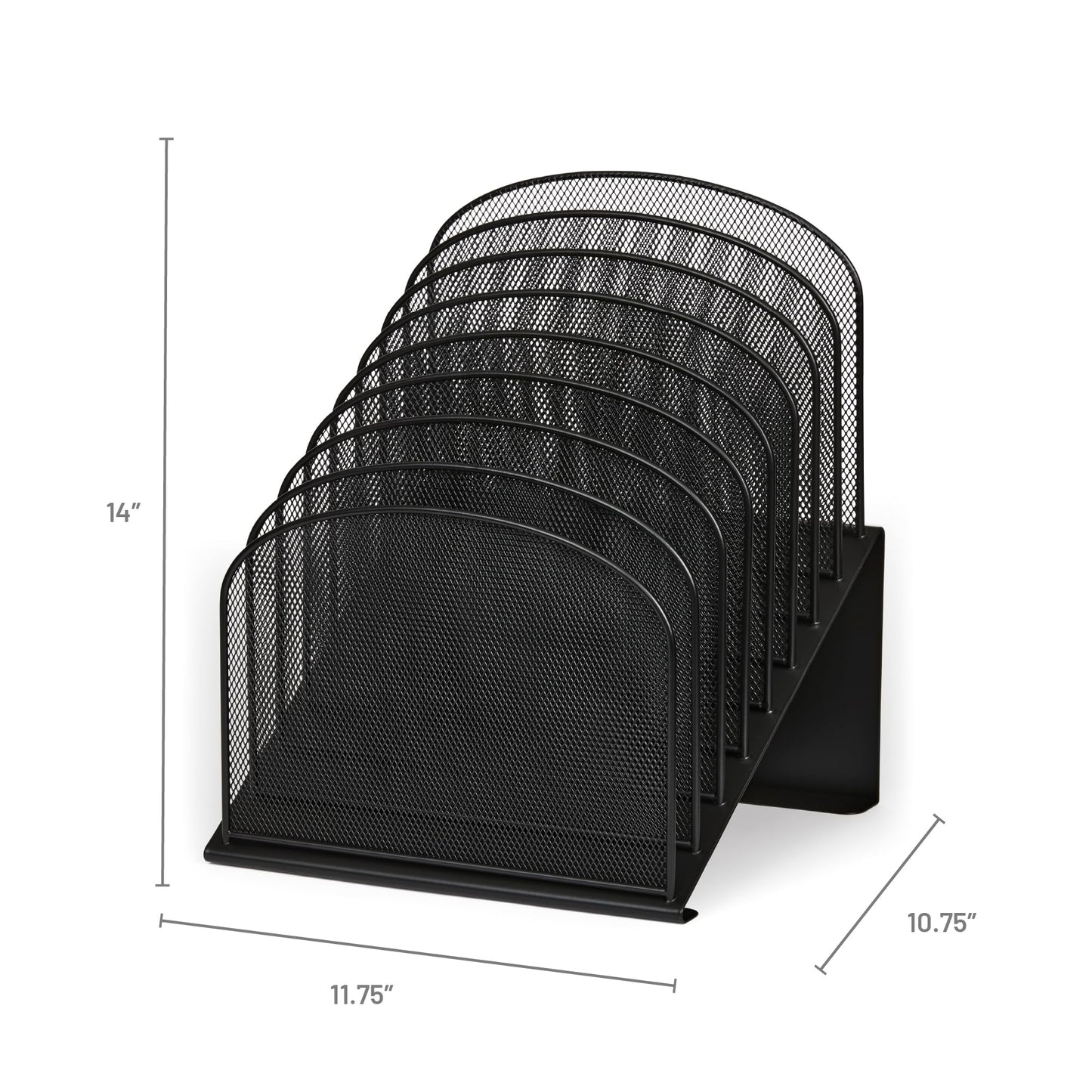 Safco Onyx Desk Organizer, 8 Tiered Vertical Compartments, Office and Classroom Mailbox , Paper and