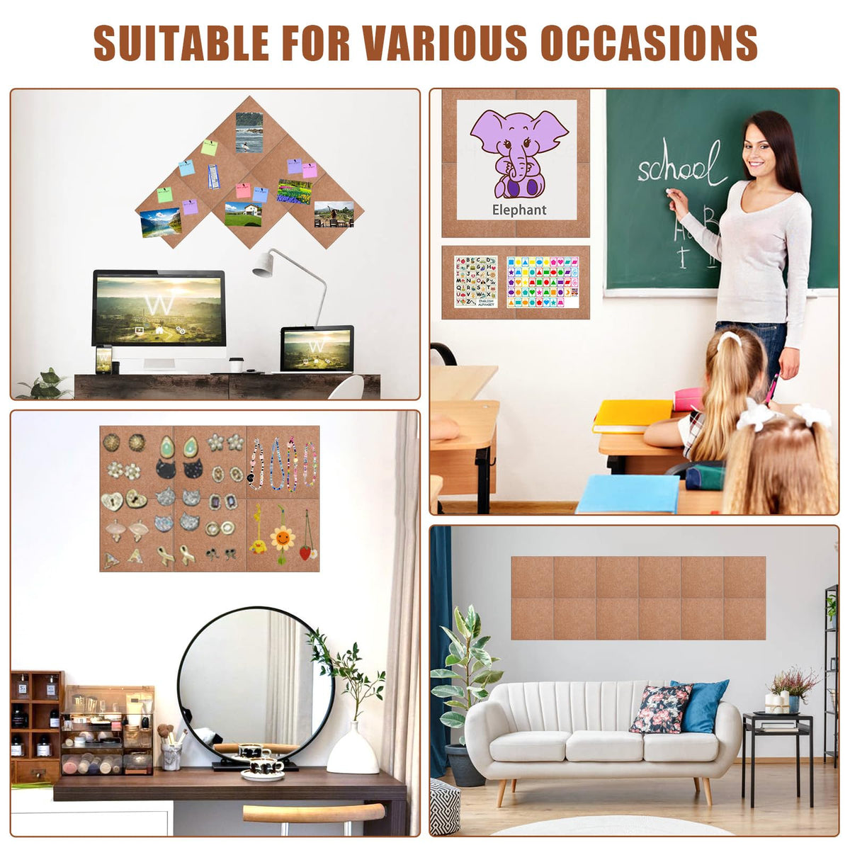 48" x 36" Large Felt Bulletin Board & Cork Board Alternative, Mauvey Pink