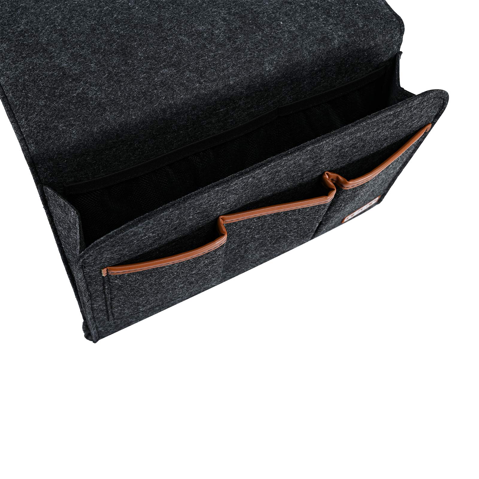 Zafit Bedside Caddy, Large Size Storage Organizer with 6 Pockets for Magazine, Remotes, Phone