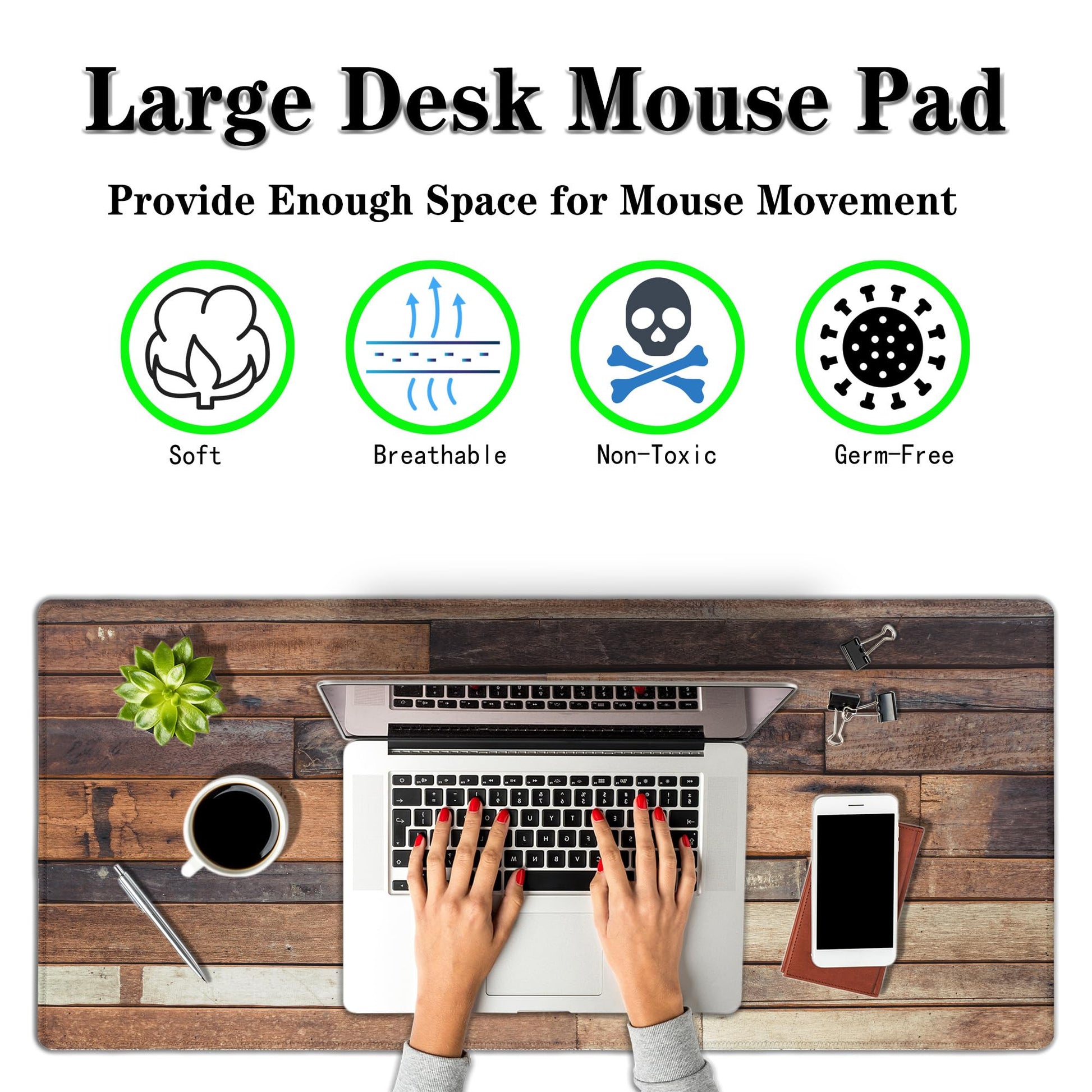 Samgula Computer Desk Pad, Gaming Mouse Pad Large Mousepad, The Mousepad Non-Slip Rubber Base