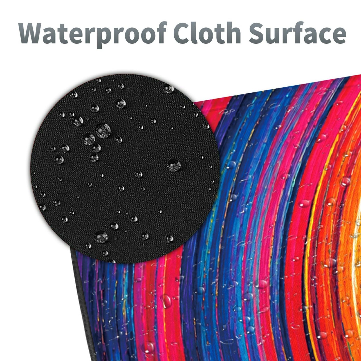 Rainbow Spiral Rings Large Mouse Pad, 31.5 x 11.8 in Extended Desk Mat