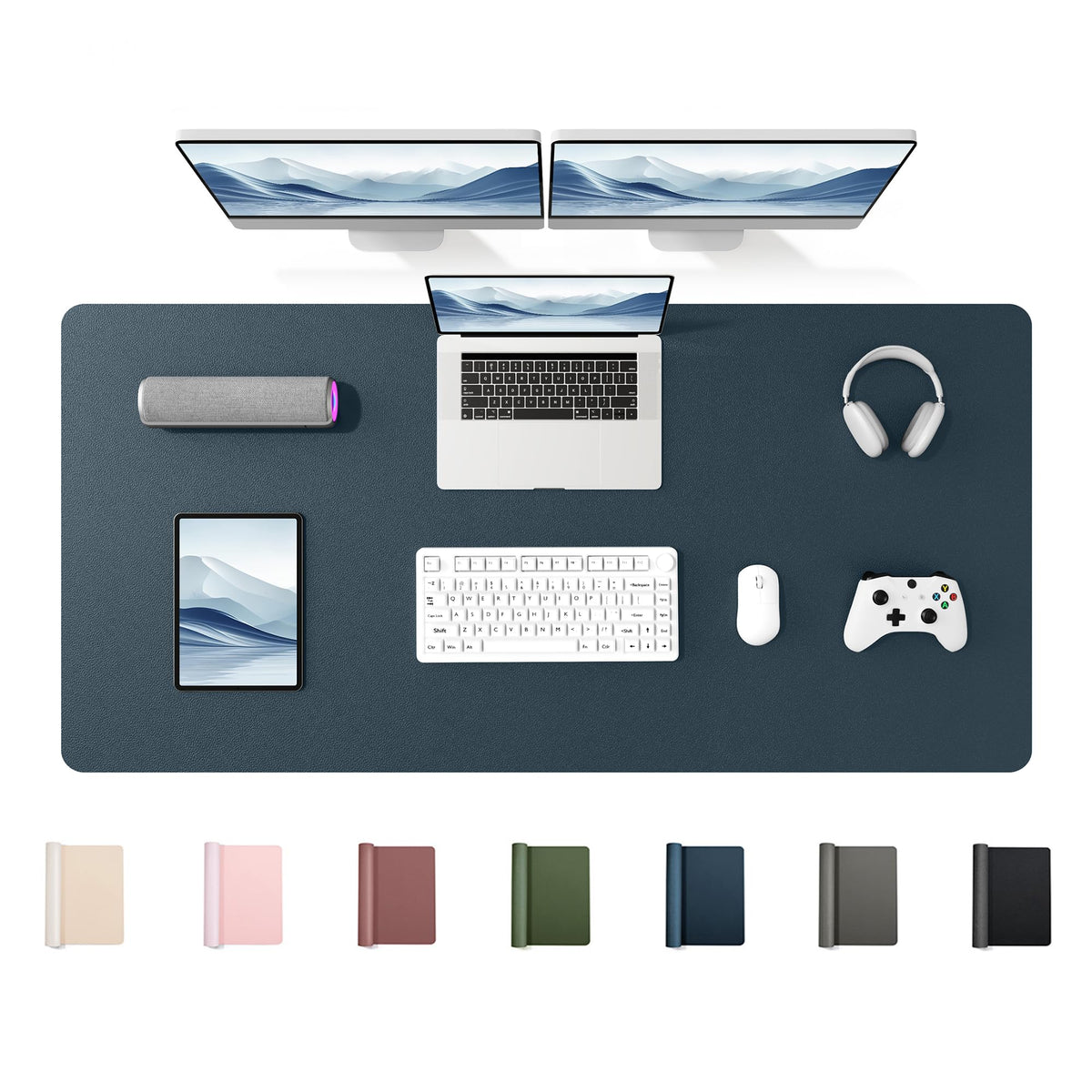 YSAGi 55" x 24" Large PU Leather Desk Mat for Keyboard and Mouse - Waterproof Non-Slip Desk Pad