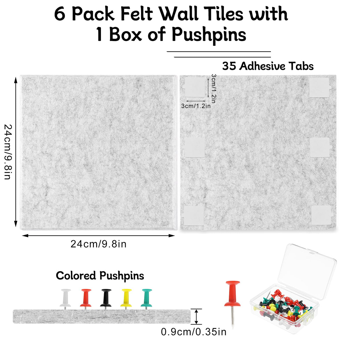 Cork Board Alternative 28" x 19", 6 Pack Felt Bulletin Boards, Pin Board