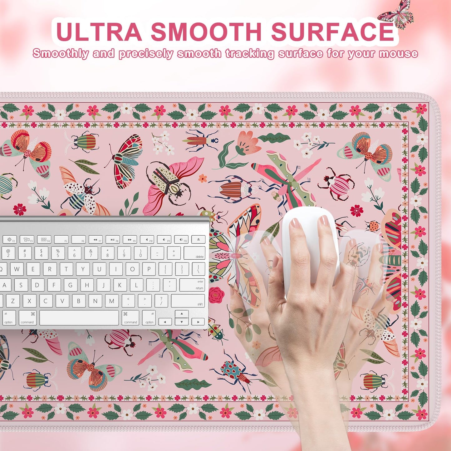 iCasso Pink Desk Pad Mat,XXL Large Mouse Pad,Desk Matt for Desktop