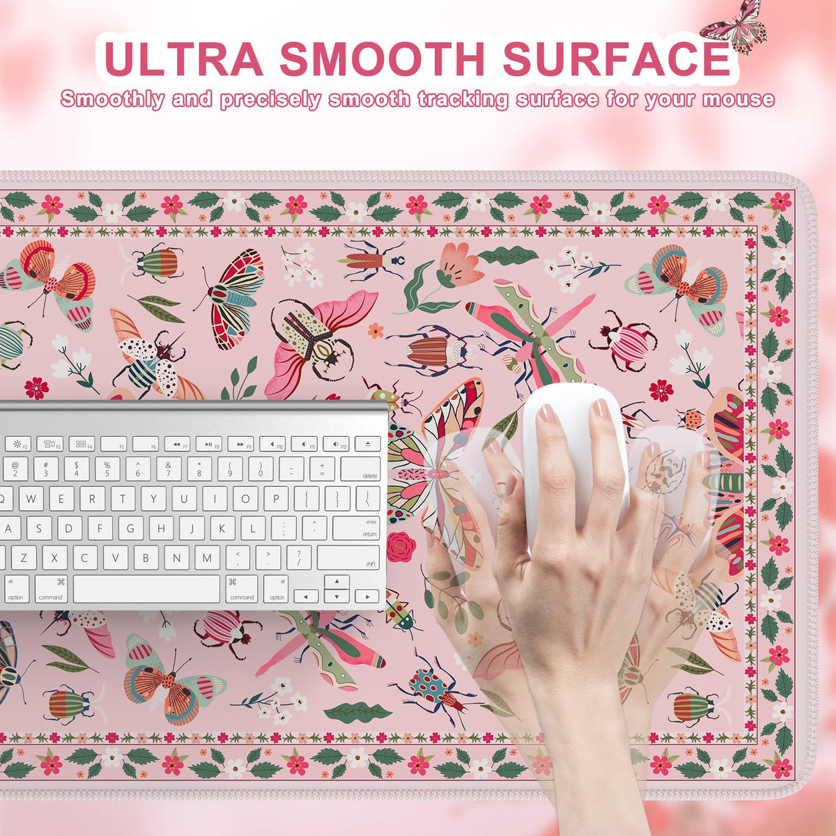 iCasso Pink Desk Pad Mat,XXL Large Mouse Pad,Desk Matt for Desktop