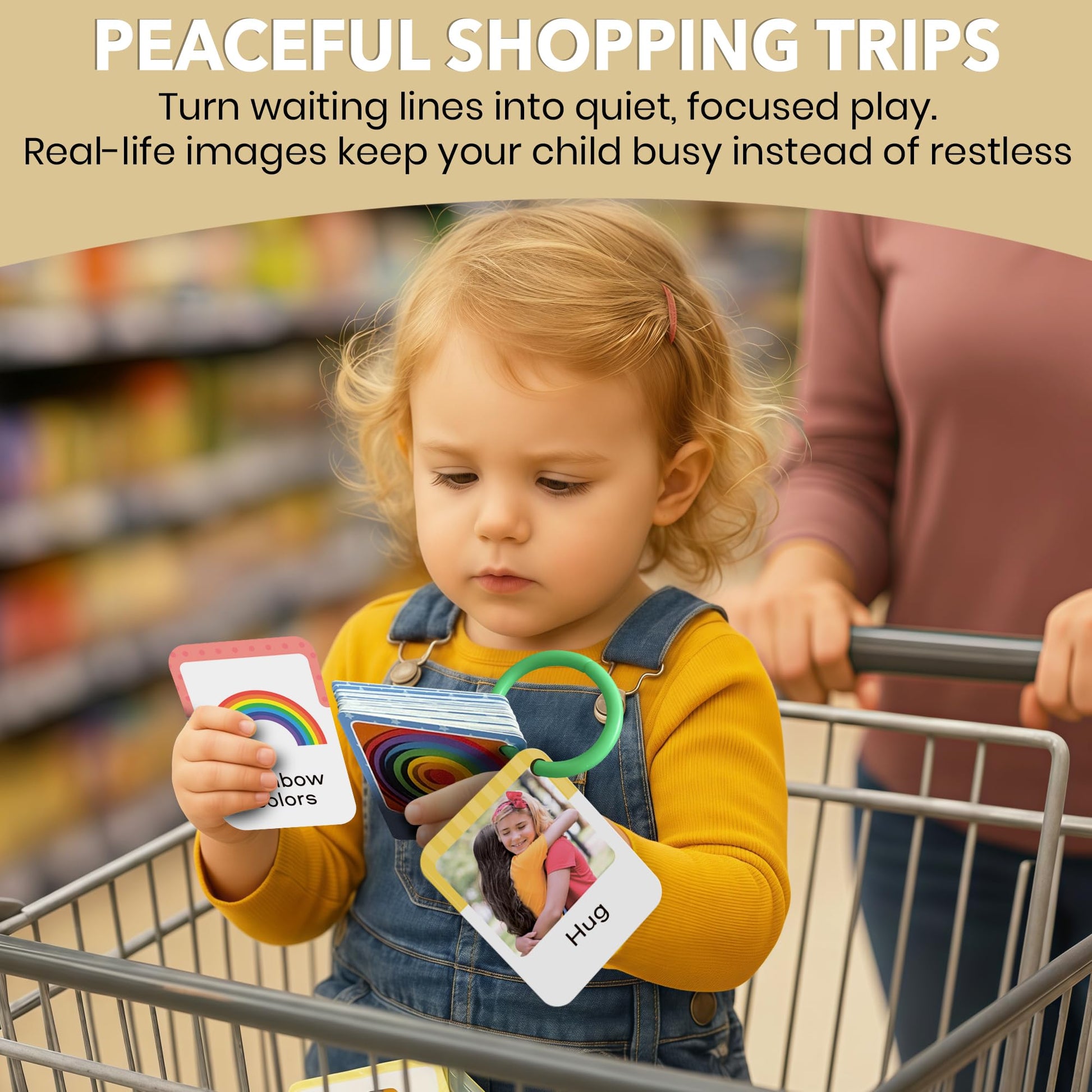 Flash Cards for Toddlers 1-3 - Montessori Toddler Flash Cards with Rings