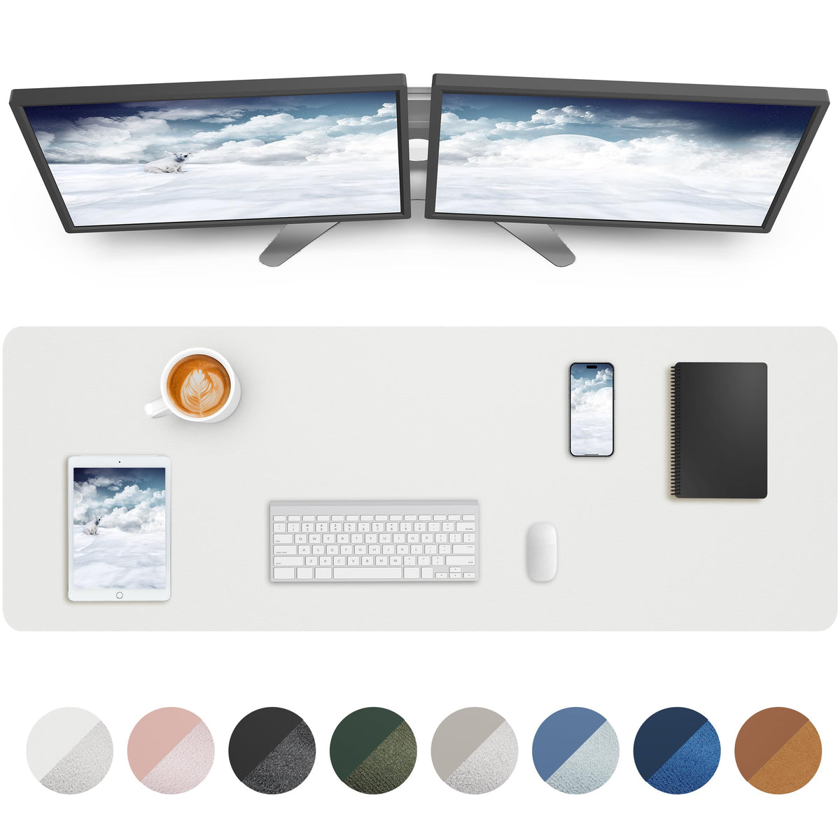 Large Desk Mat,55" x 17"Leather Desk Pad Protector,Large Mouse Pad,Office Desk Mat, Non-Slip PU