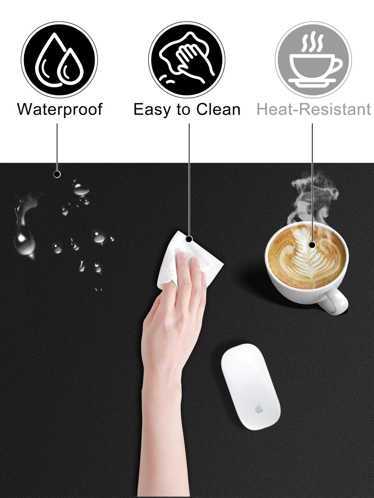 Mouse Pad with 15W Wireless Charging, 35.43"x15.75" XXXL Large Desk Mat