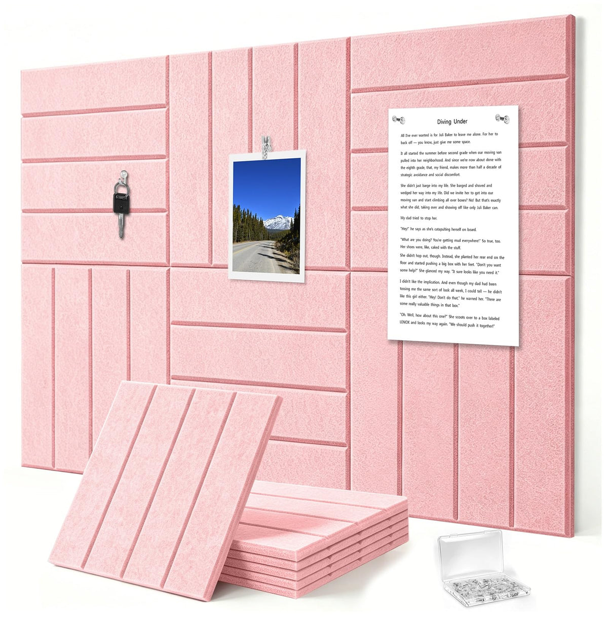 G Gamit 0.47" Thick Felt Wall Tiles 36"x24" Cork Board Alternative 6 Pack 11.81"x11.81"Felt
