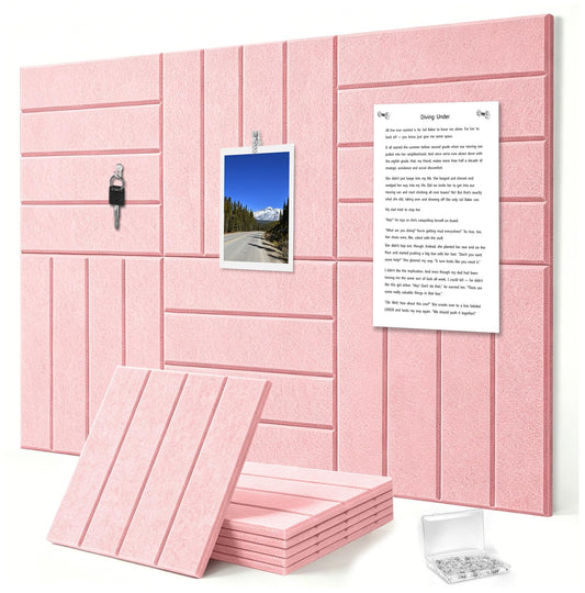 G Gamit 0.47" Thick Felt Wall Tiles 36"x24" Cork Board Alternative 6 Pack 11.81"x11.81"Felt